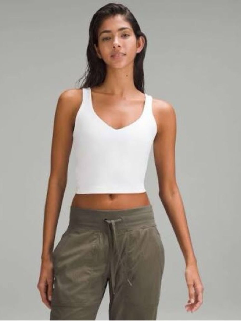 White V-Neck Crop Tank Top - Lululemon Align